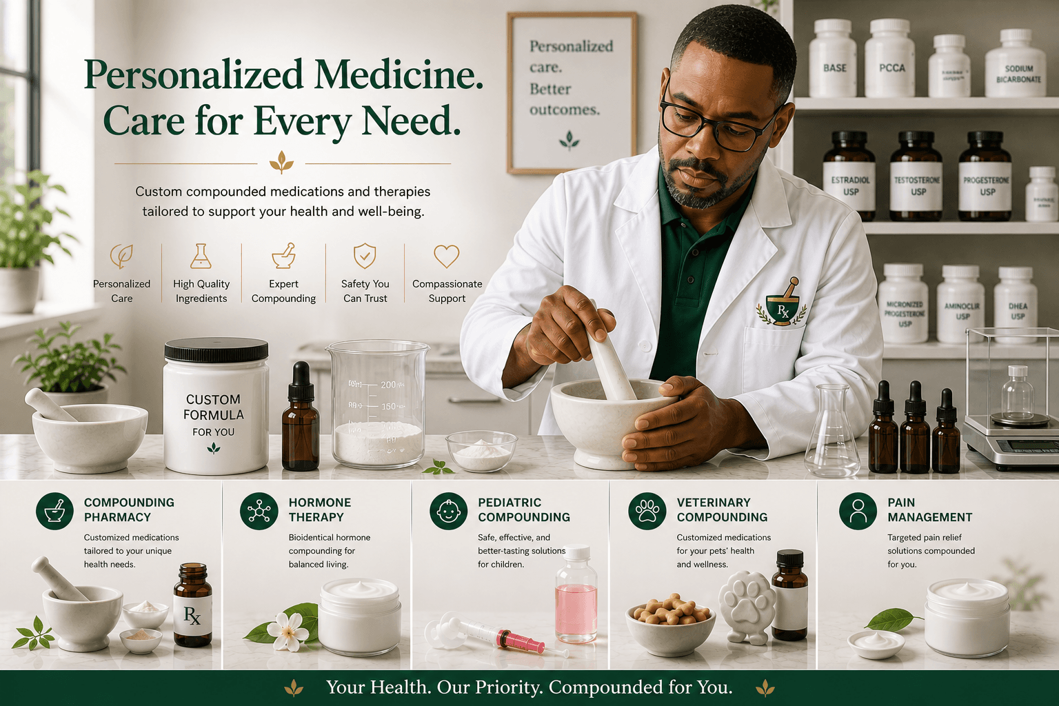 Pharmacist preparing medication